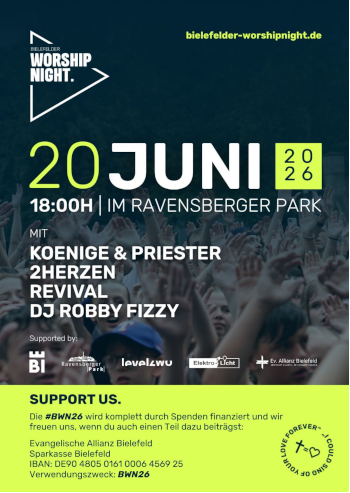 Bielefelder Worship Night 2026 am 20. Juni 2026